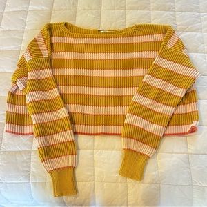 Free People Just My Stripe Pullover Sweater